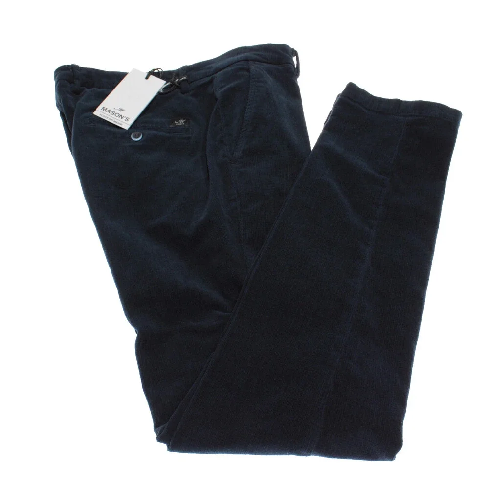 Mason's NWT Chinos / Casual Corduroy Pants Size 50 (US 34) Torino in Blue Cotton